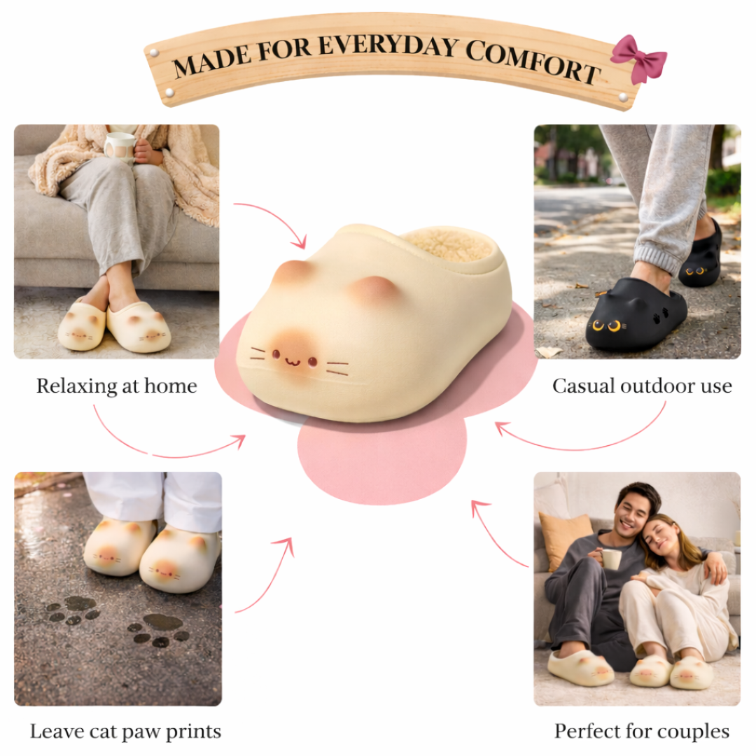 KittySteps™ | Cat Paw Print Slippers 🐾